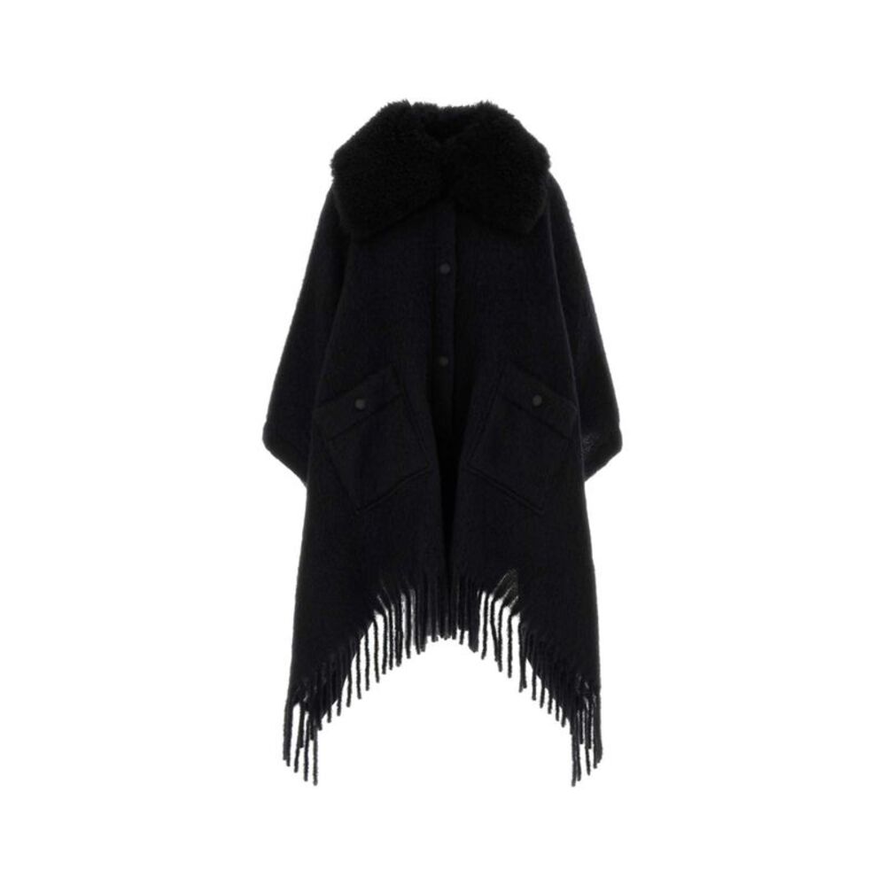 Moncler Grenoble Women Black Mohair Blend Cape